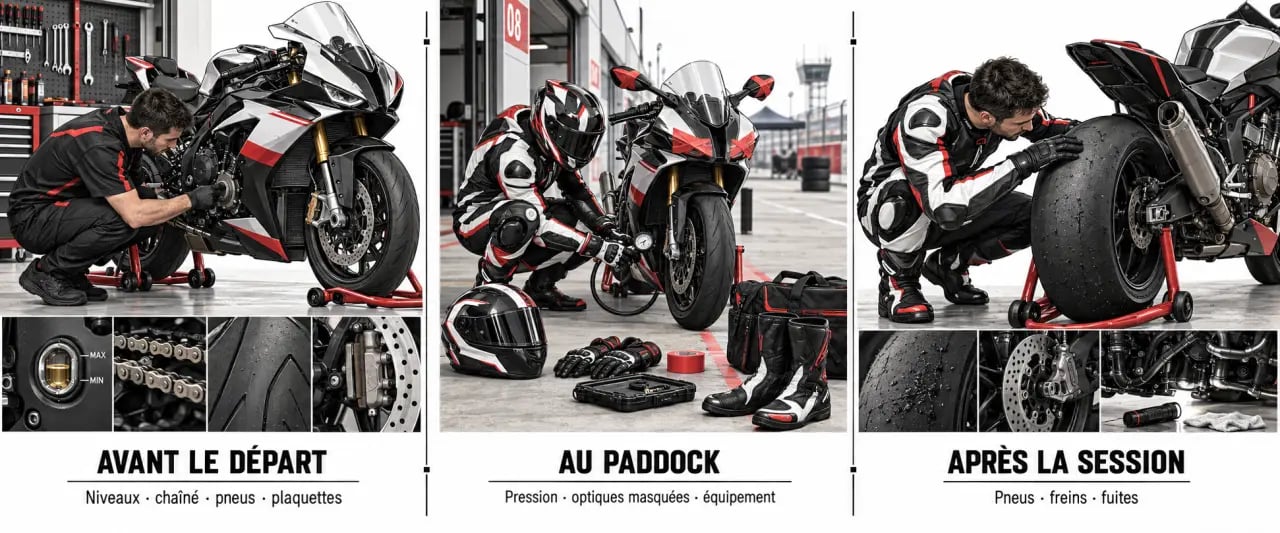 Comment bien préparer sa moto pour une journée sur circuit : contrôles avant le départ et après une session