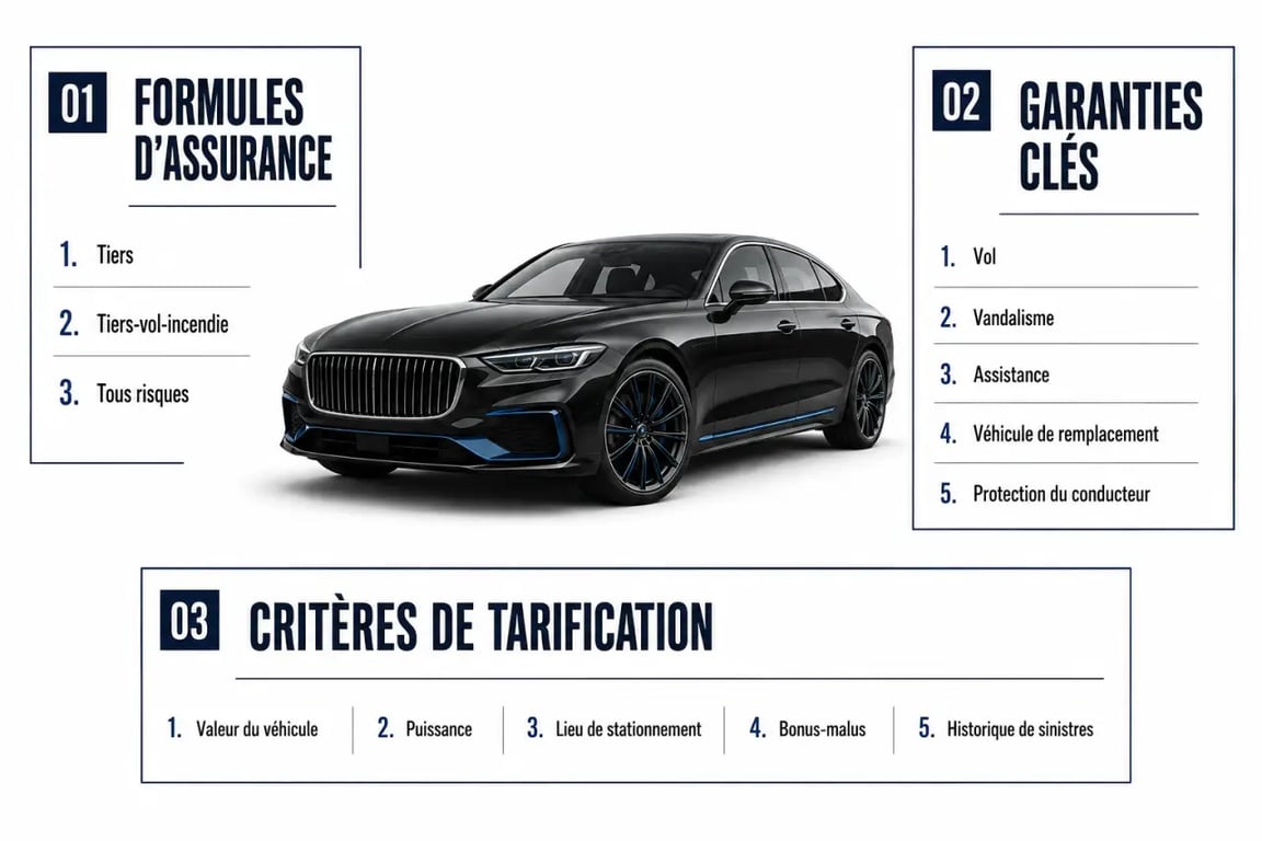 Comment assurer les véhicules de prestige et voitures de sport : comparaison visuelle des formules, garanties clés et critères de prix